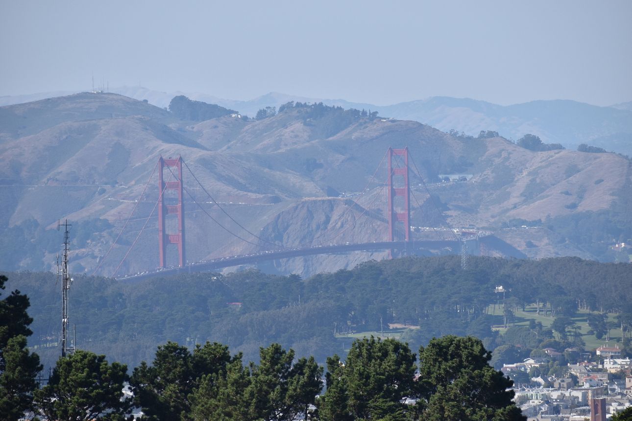 Golden Gate, vom Aussichtspunkt im Hintergrund kommen wir grade